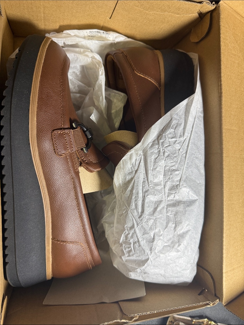 Clarks Women's Brown Leather Slip-On Loafer with Buckle Detail - Picture 4 of 4